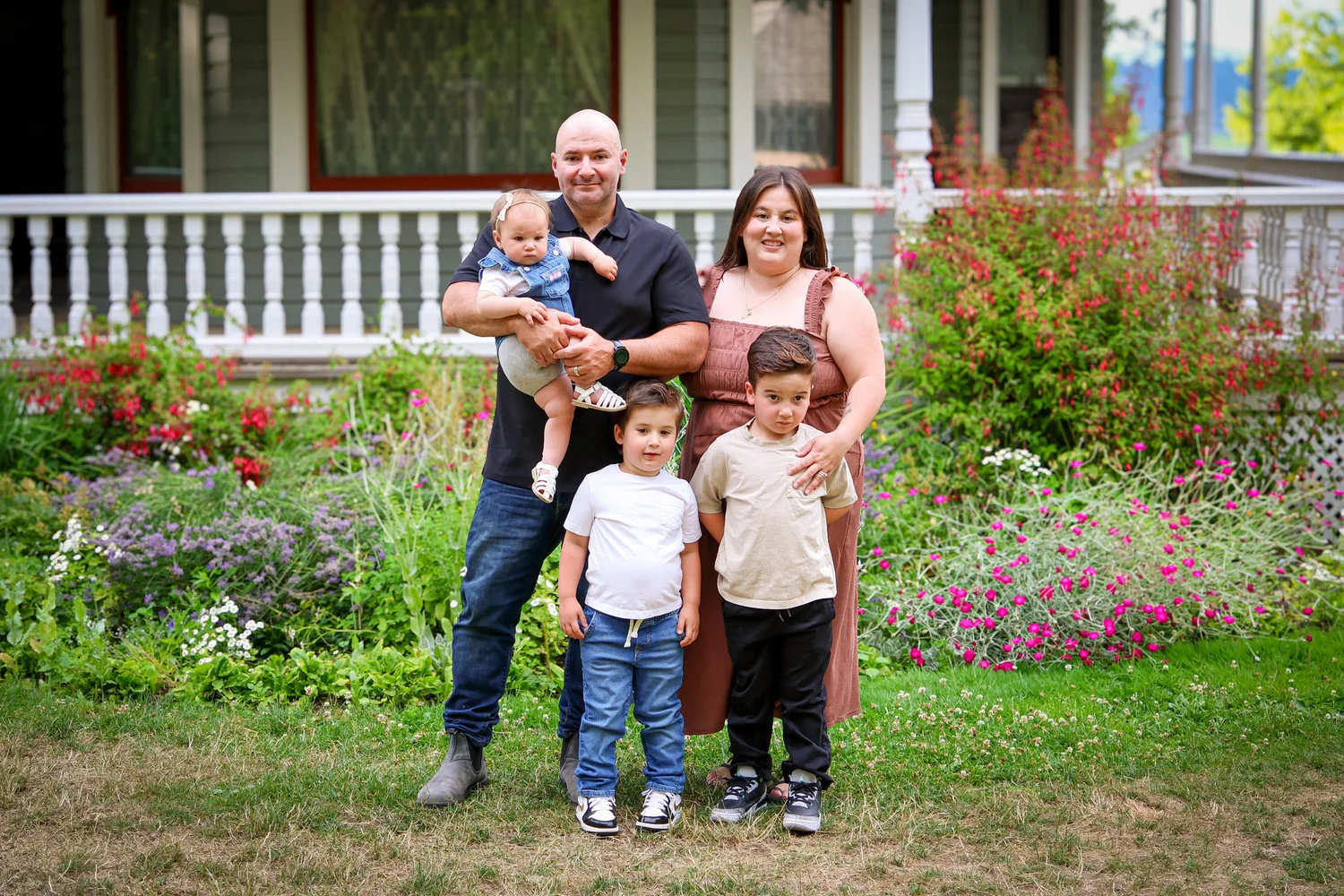 Family photos at the historic stewart farmhouse