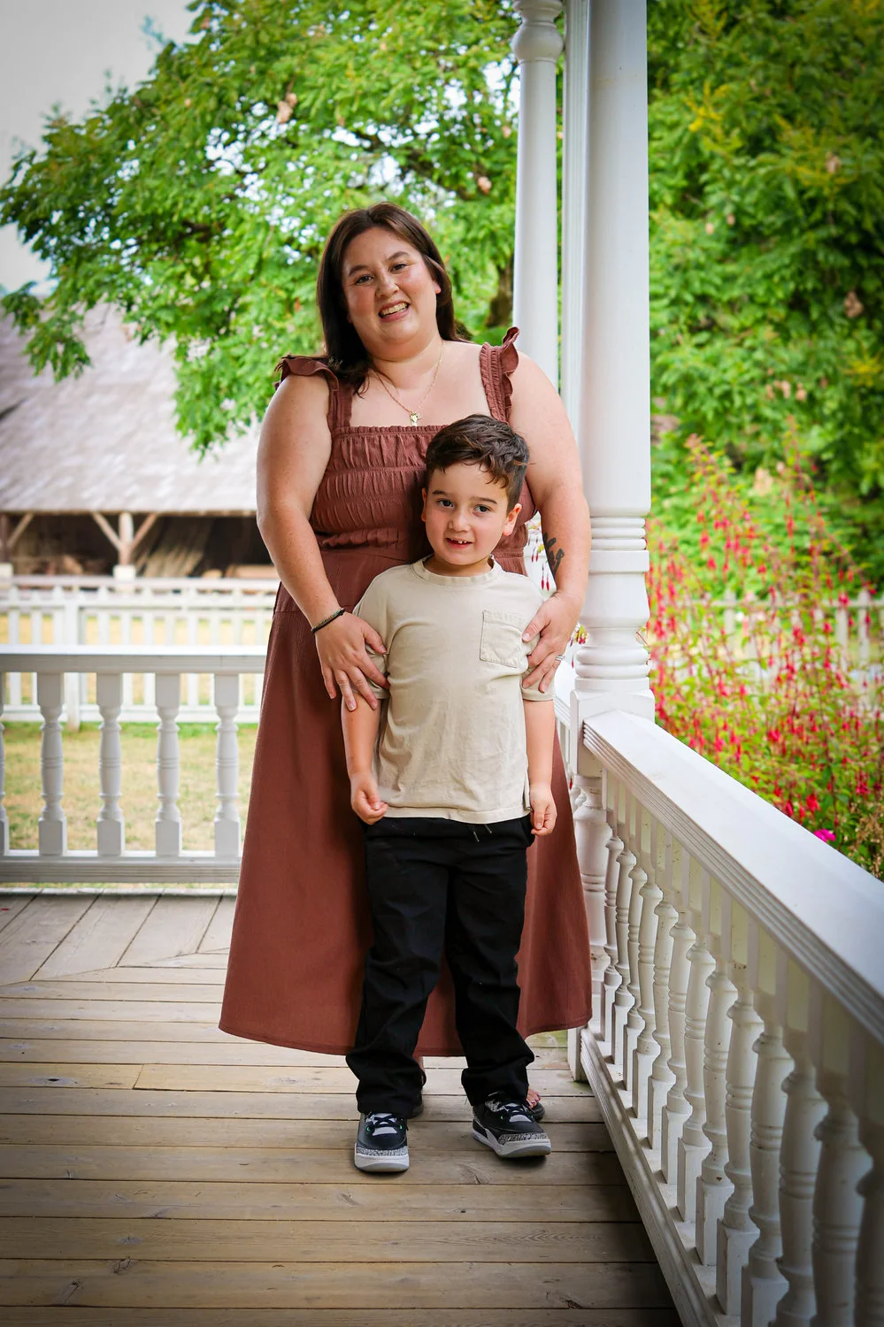 Family photos at the historic stewart farmhouse