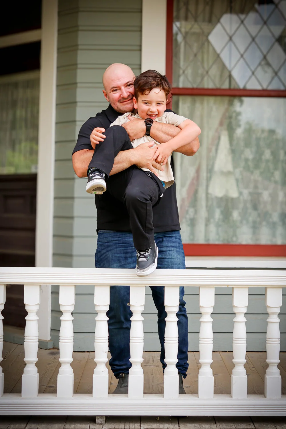Family photos at the historic stewart farmhouse